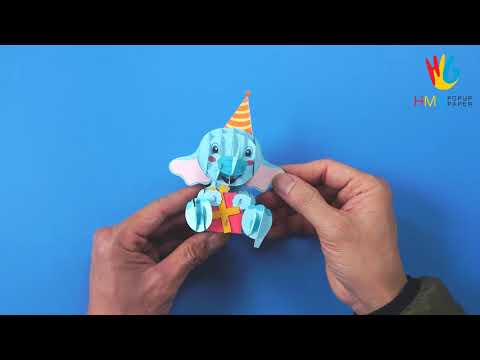 How to Make a Elephant Popup 3D Card | 3D Pop up Maker for Birthday