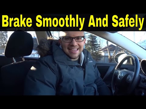 Part of a video titled How To Brake Smoothly And Safely-Beginner Driving Lesson
