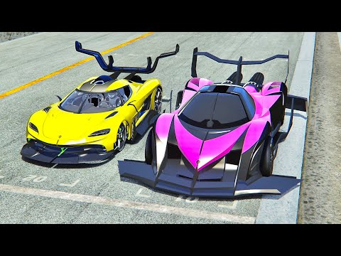 Devel Sixteen GTR 2014 vs Koenigsegg Tornado Concept - Drag Race 20 KM