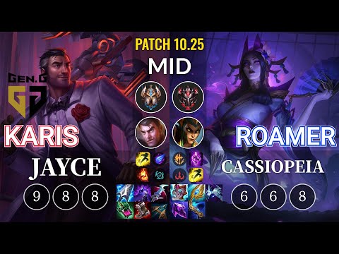 GEN Karis Jayce vs Roamer Cassiopeia Mid - KR Patch 10.25