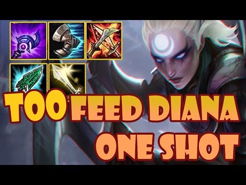 "hit hard, hit smart" OP Diana One Shot With Incredible Build - League of Legends #Season7