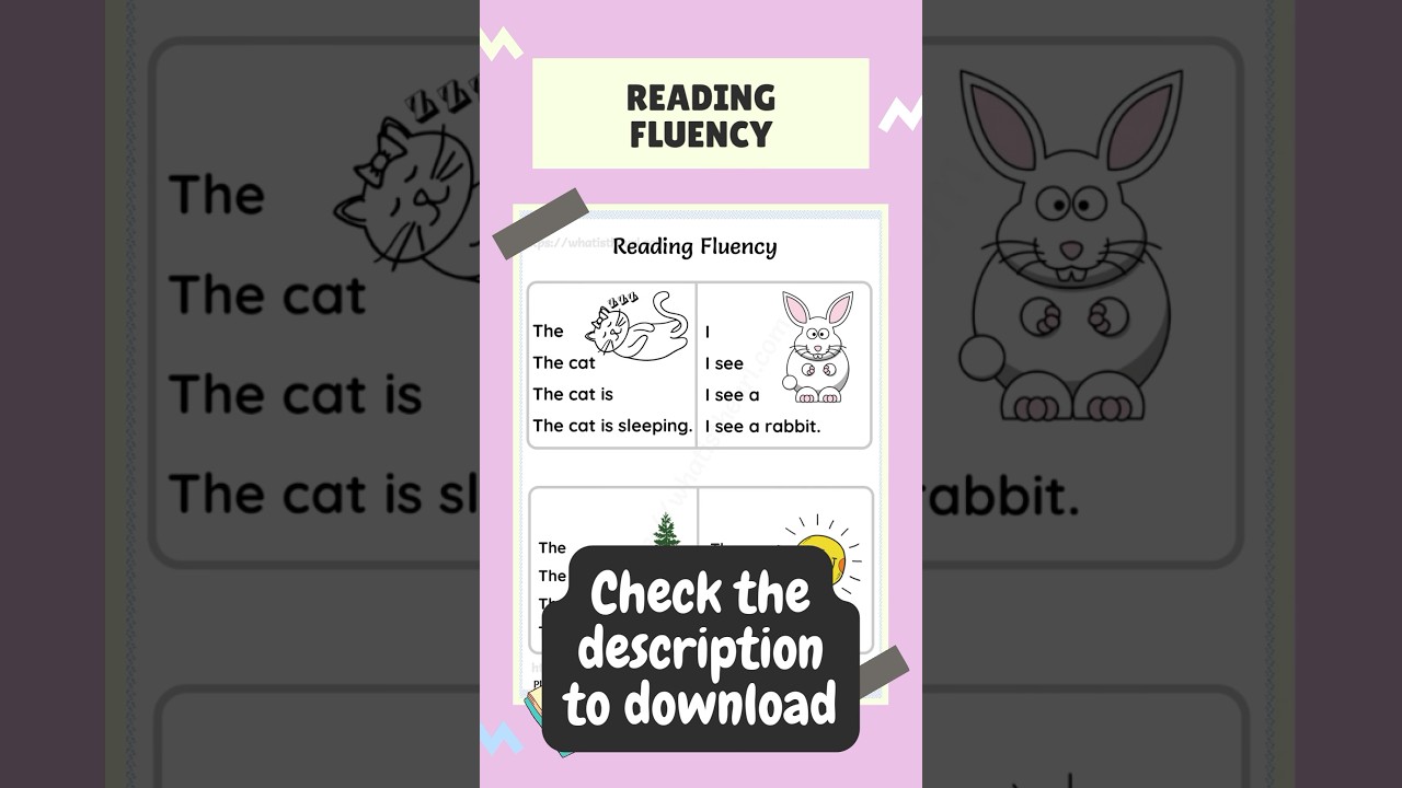 Free Reading Fluency Worksheets #shrots