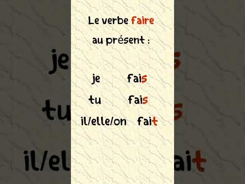le verbe faire au présent