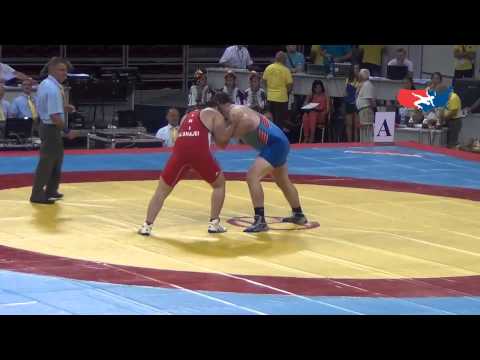 Jr World GR: Stoll (USA) pin Shajaeiaghadam (IRI), 120 kg bronze