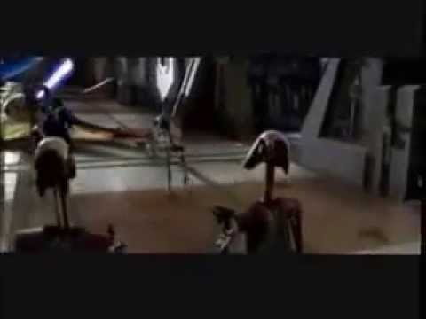 obi-wan with a green lightsaber