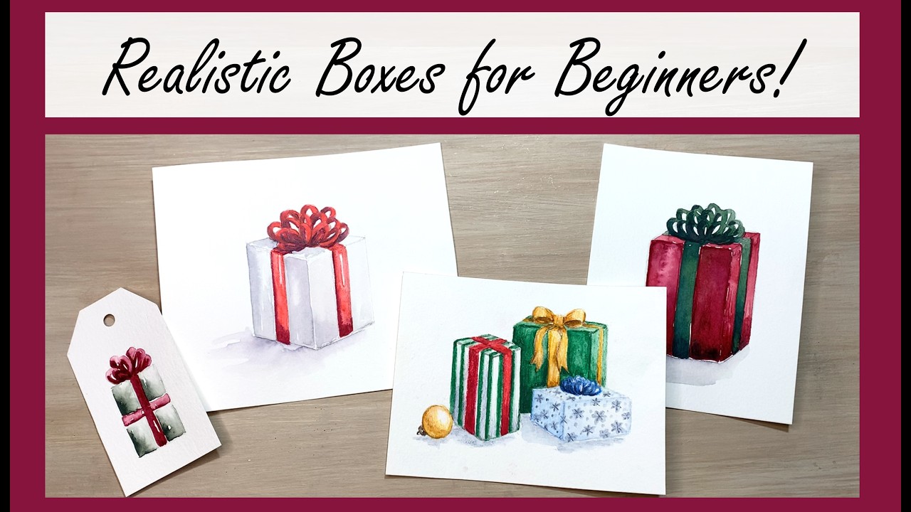 SIMPLE Steps to Draw 3D Christmas Gift Boxes: Easy Perspective for Beginners!