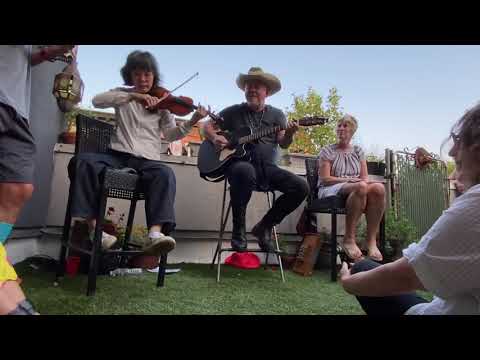 Jon Langford & Sally Timms of The Mekons on a rooftop in Carroll Gardens 7/31/21