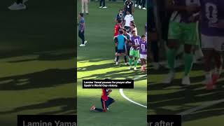Lamine Yamal paused for prayer on the pitch after Spain’s World Cup victory 