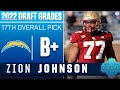 Chargers Take VERSATILE OL Zion Johnson With No. 17 Pick I 2022 NFL Draft Grades