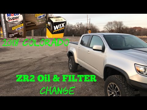 2018 -19 Chevy Colorado ZR2 3.6 V6 oil and filter change + oil life reset