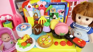Download lagu Baby doll and kitchen food cooking play mp3