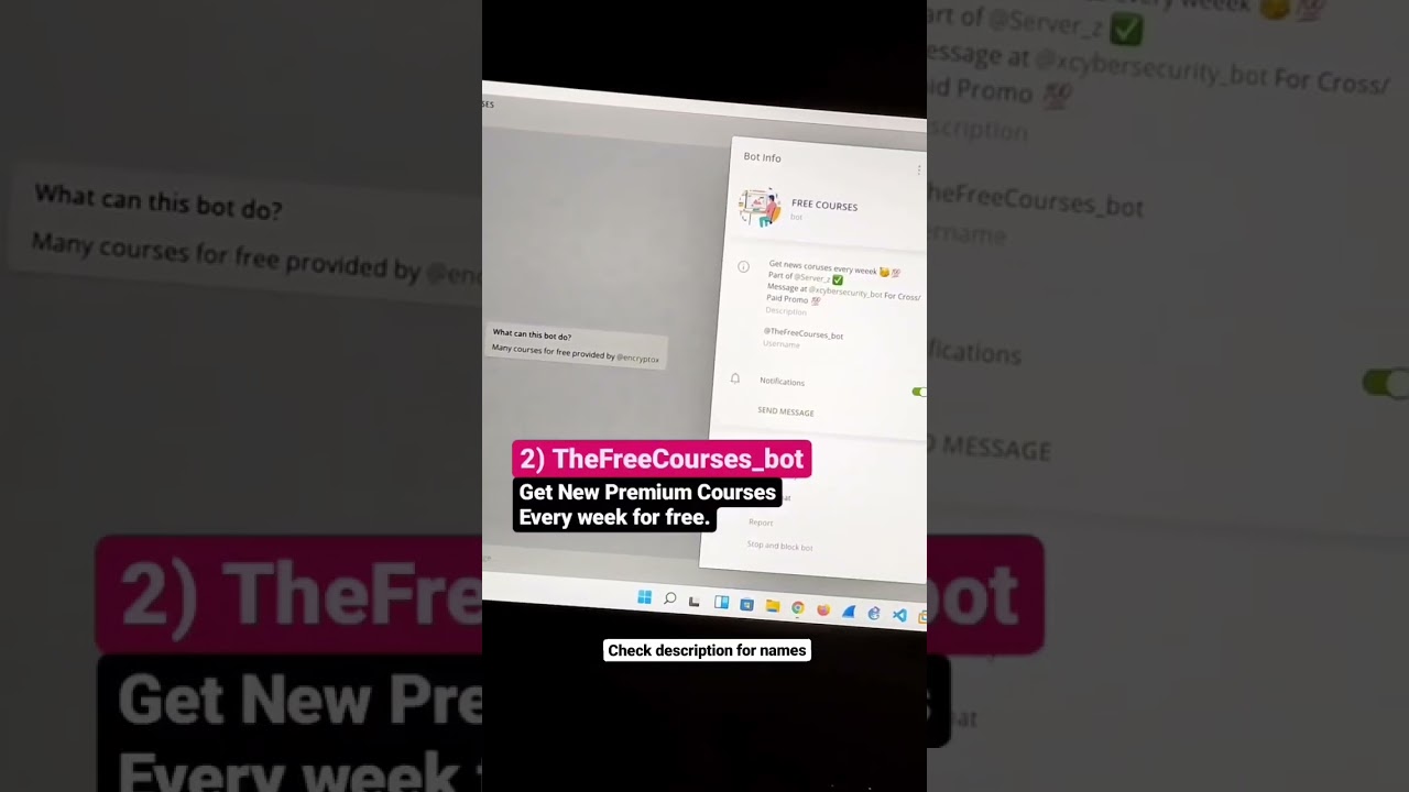 top 3 telegram Bot to get premium course for free #shorts #viral