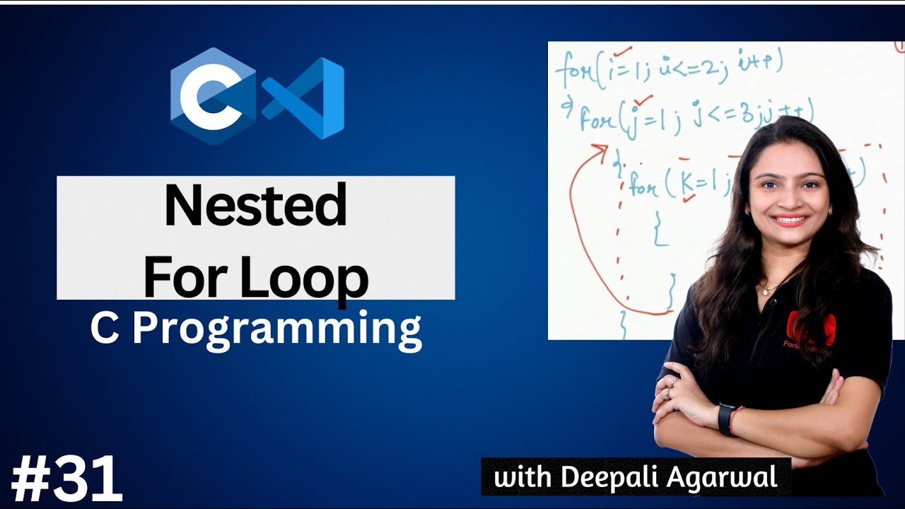 Nested For Loop in C Programming  | Practice Questions | C Programming Tutorial #31