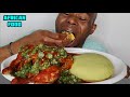 Asmr Full Chicken With Okra Soup And Stew With Fufu | Eating Show | African Food Mukbang