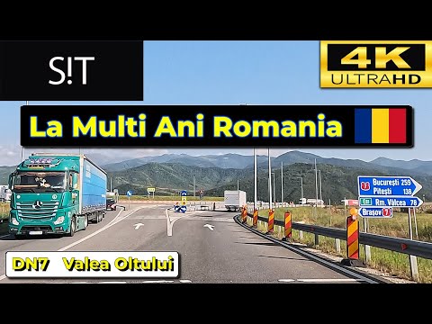 Valea Oltului DN7 Boita - Ramnicu Valcea | Trafic Real 4K 60fps | 1 Decembrie - La multi ani Romania