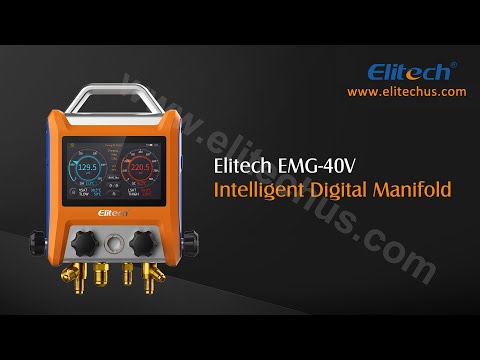 Elitech EMG-40V Intelligent 4 Valves Digital Manifold with 5” Smart Touch Screen