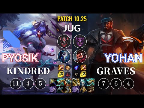 DRX Pyosik Kindred vs HLE yoHan Graves Jungle - KR Patch 10.25