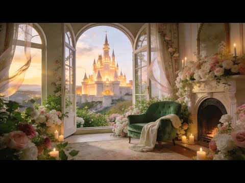 Emerald Castle Fireplace Ambience ✨ Cozy Fairytale Room for Study, Relax & Sleep