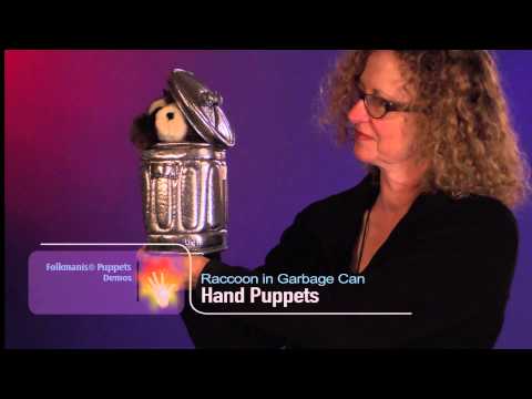 Raccoon in Garbage Can Hand Puppet