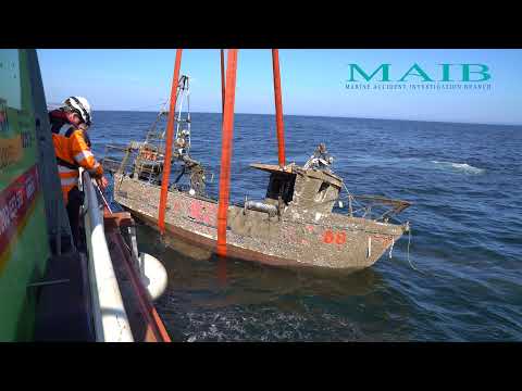 Fishing vessel Nicola Faith being recovered by the MAIB from the seabed