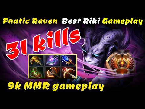 7.28C Dota 2 RIKI 30min full item delete everyone. Fnatic Raven Riki 31kills.