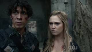 The 100 4x01 Clarke and Bellamy see the aftermath..