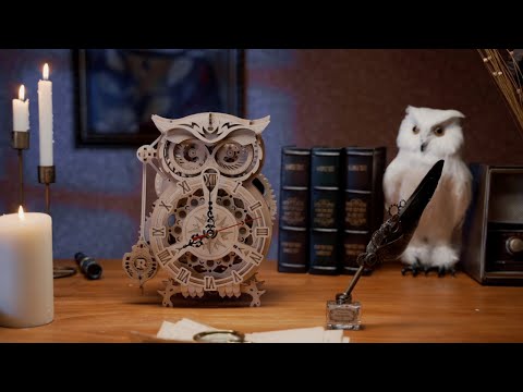 ROKR Awesome Owl Clock LK503 3D Wooden Mechanical Model