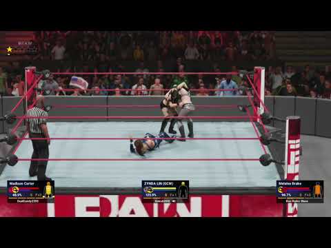 WWE2k19 Online - Madison Carter vs Zynda lin vs Melanie Drake triple threat 1 fall match