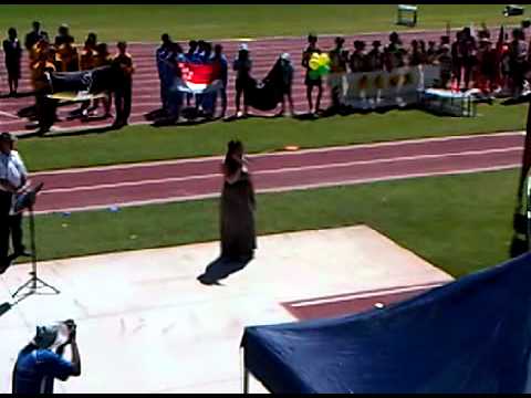 Kristen Plati - National Anthem 2011 WA Little Athletics State Championships