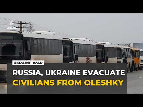 Joint Russia-Ukraine convoy leaves occupied Oleshky to evacuate up to 750 civilians
