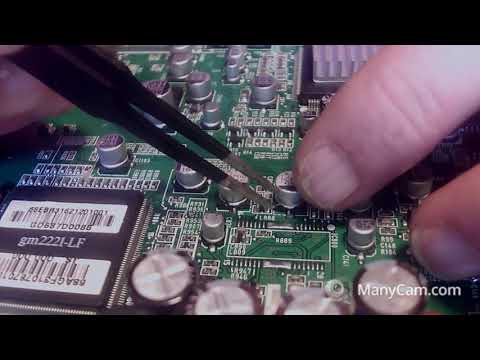 SMD Löten, Kondensatoren tauschen ,auslöten ,mit JBC Lötstation, und Heißluft