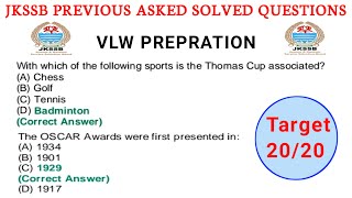 JKSSB Previous Asked Question Series || Vlw Prepration || Important For All Exams