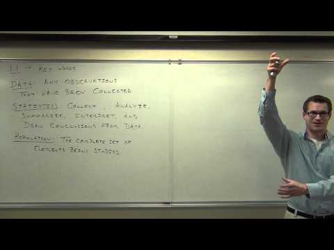 Statistics Lecture 1.1:  The Key Words and Definitions For Elementary Statistics