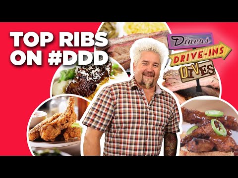 5 Craziest #DDD Ribs Videos with Guy Fieri | Diners, Drive-Ins and Dives | Food Network