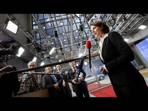 Europaministerin Karoline Edtstadler beim Rat für Allgemeine Angelegenheiten in Brüssel.