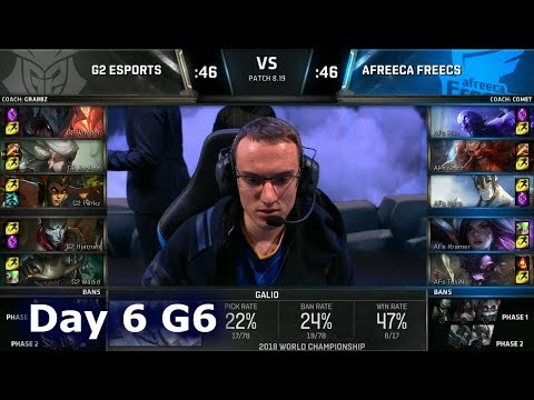 G2 vs AFS | Day 6 Group A Decider S8 LoL Worlds 2018 | G2 eSports vs Afreeca Freecs