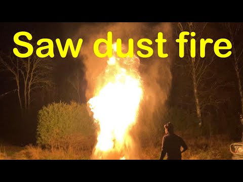 Sawdust fire at the sawmill/ bränna sågspån vid sågverket