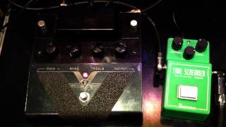 Video thumbnail for Ibanez Tube Screamer TS808 Reissue vs Mesa Boogie V1 Bottle Rocket by shnobel