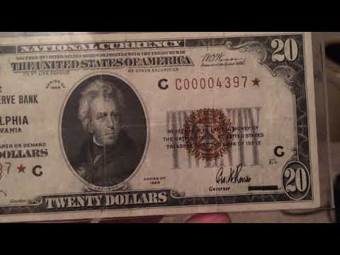 1929 $20 dollar Star  bill the federal reserve bank of Philadelphia, Very Rare