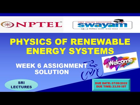 💥WEEK 6💥 🔥🔥PHYSICS OF RENEWABLE ENERGY SYSTEMS ASSIGNMENT ANSWER🔥🔥