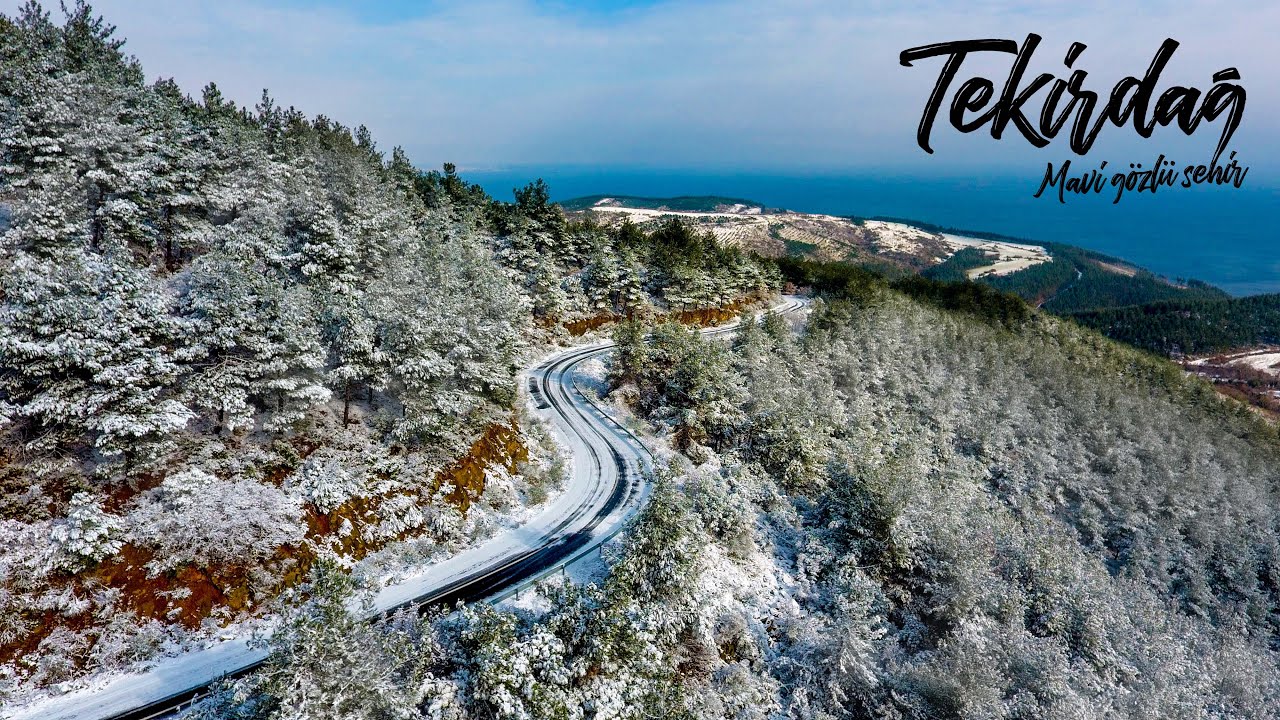 TEKİRDAĞ DRONE GÖRÜNTÜLERİ  KUMBAĞ - ŞARKÖY YOLU - UÇMAKDERE KAR ALTINDA