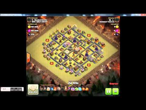 Clash of Clans - TH10 vs TH11 AQ Walk + Valks