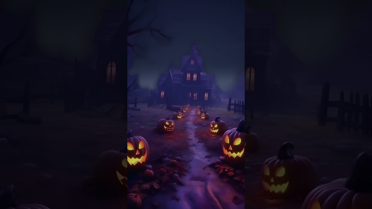 Free Download 🔗 in Description 🎃 Halloween Spooky Haunted House Motion Graphic Background Video