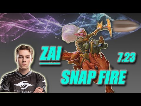 Zai - Snapfire Offlane First Play | New Spam Hero 7.23 DOTA 2 Patch | Best Pro Gameplay MMR Dota 2 !