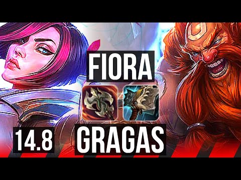 FIORA vs GRAGAS (TOP) | 72% winrate, 6/1/1, Dominating, Rank 14 Fiora | JP Grandmaster | 14.8