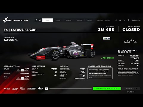 Raceroom Racing Experience. Suzuka. Tatuus F4 Cup