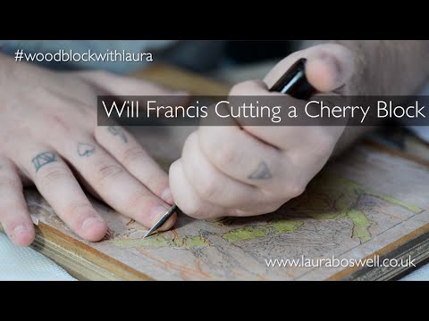 Japanese Woodblock With Laura Episode 22 - Will Francis Cutting a Cherry Block