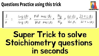 Super Trick to solve Stoichiometry questions in seconds | 11th / 12th / IIT JEE / NEET