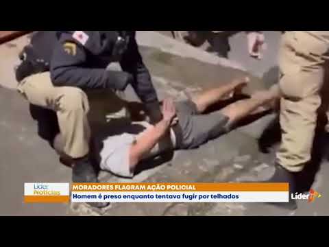 Ladrão termina preso após tentar fugir por telhados