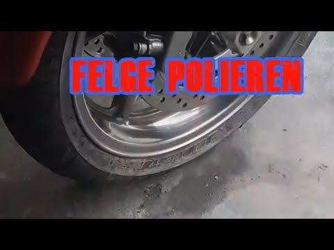 Motorrad  Felge selber Polieren Alu Felgenbett auf Hochglanz mit Schleifpapier